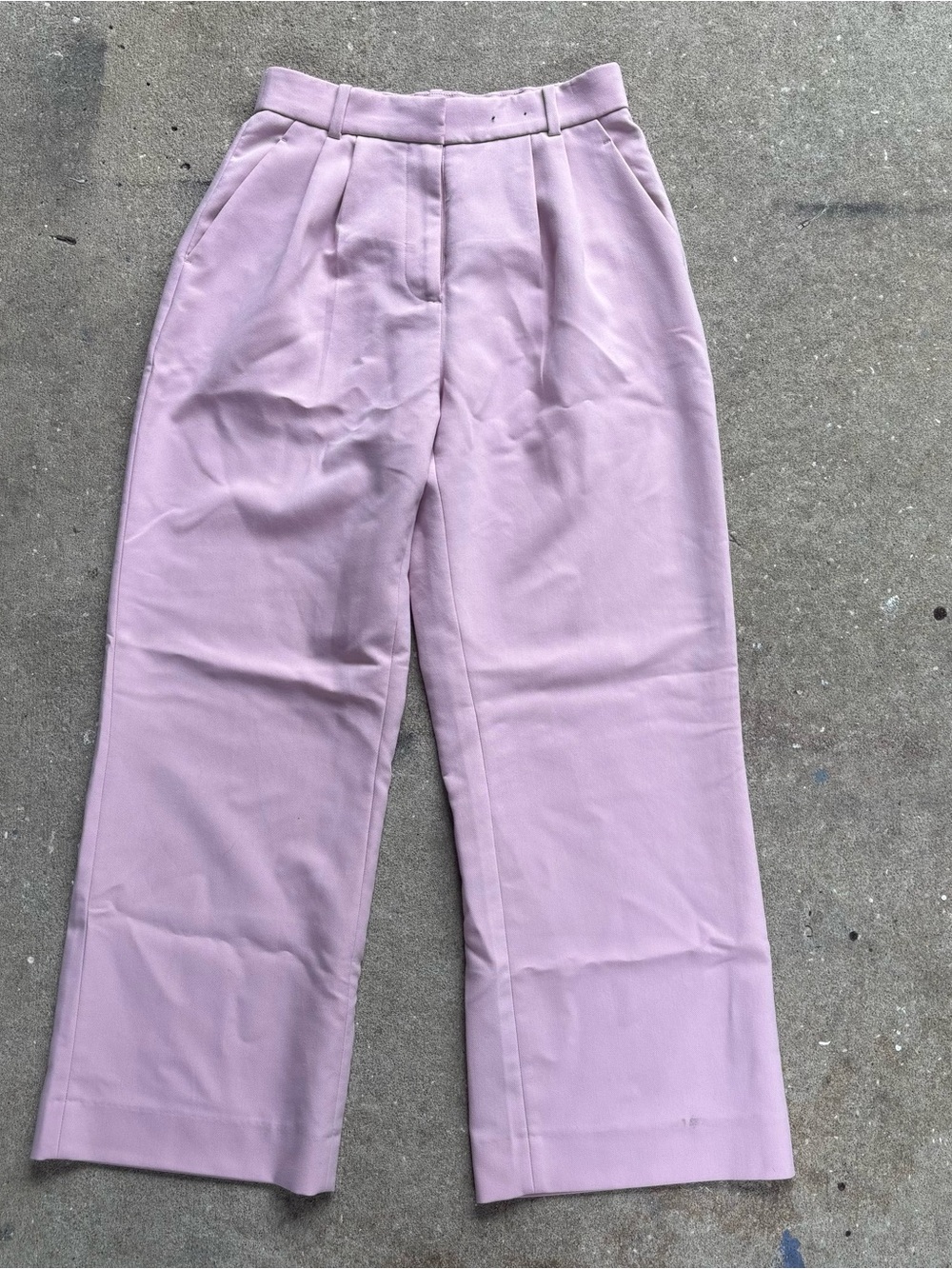 High-Waist Wide Leg Women's Pants in Light Pink